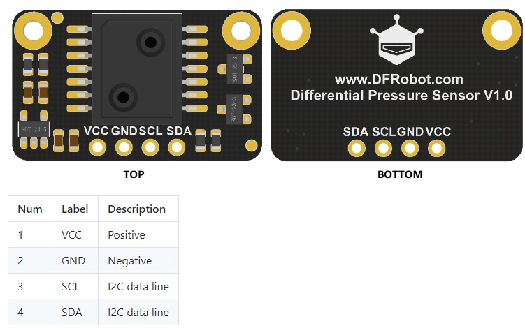 DFRobot SEN0343 Differential Pressure Sensor Module